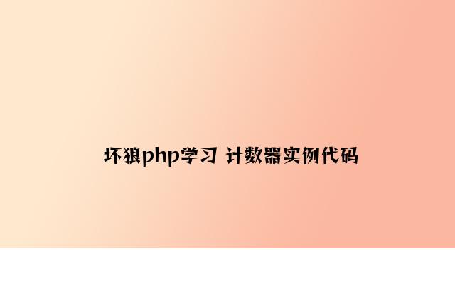 坏狼php学习 计数器实例代码