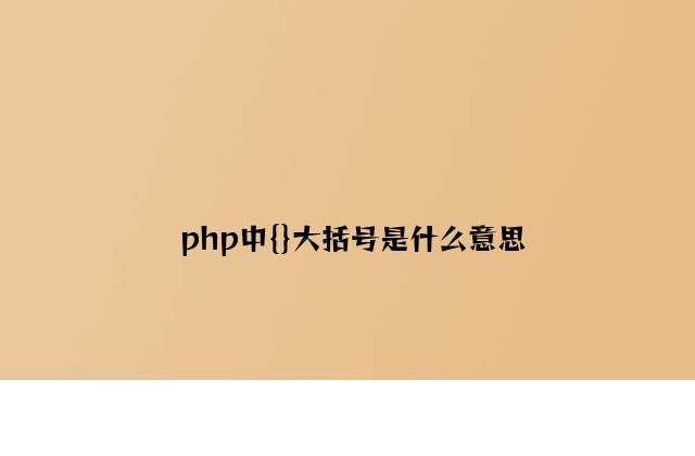 php中{}大括号是什么意思